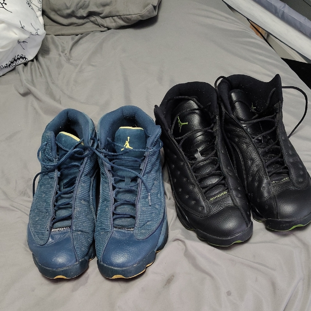 Men's Black and Blue Sneakers